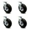 Service Caster 10 Inch Black Pneumatic Wheel Caster Swivel with Brakes 2 with Swivel Lock, 4PK SCC-100S3504-PNB-TLB-BSL-2-TLB-2 - alternate 1